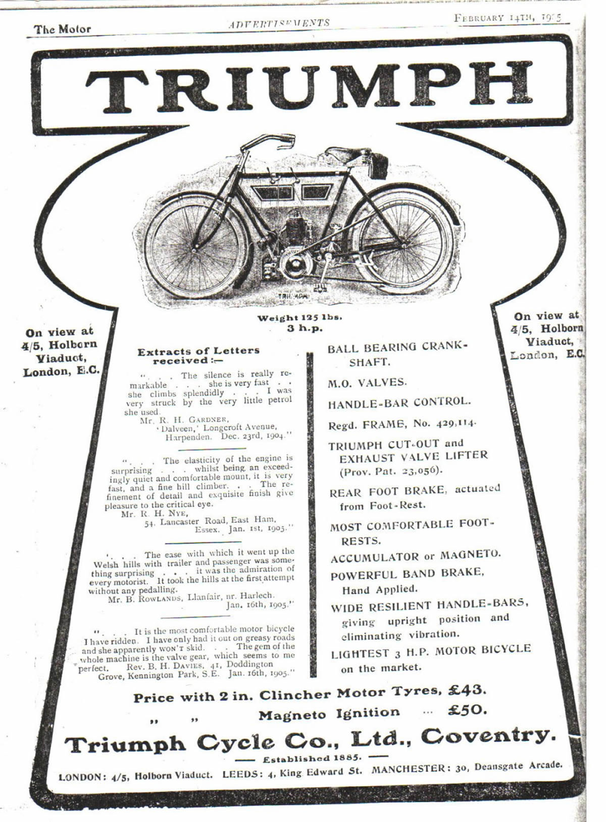 Triumph Advert 1905